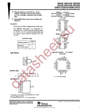 SN74LS30DE4 datasheet  